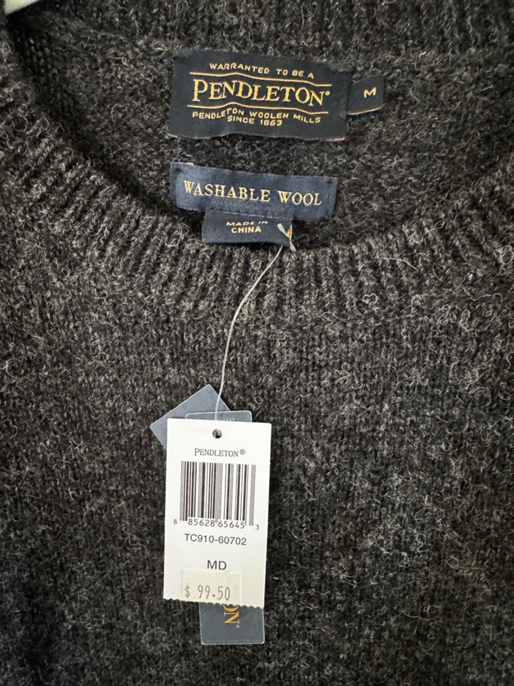 Pendleton Women's Wool Crewneck Sweater - Charcoal